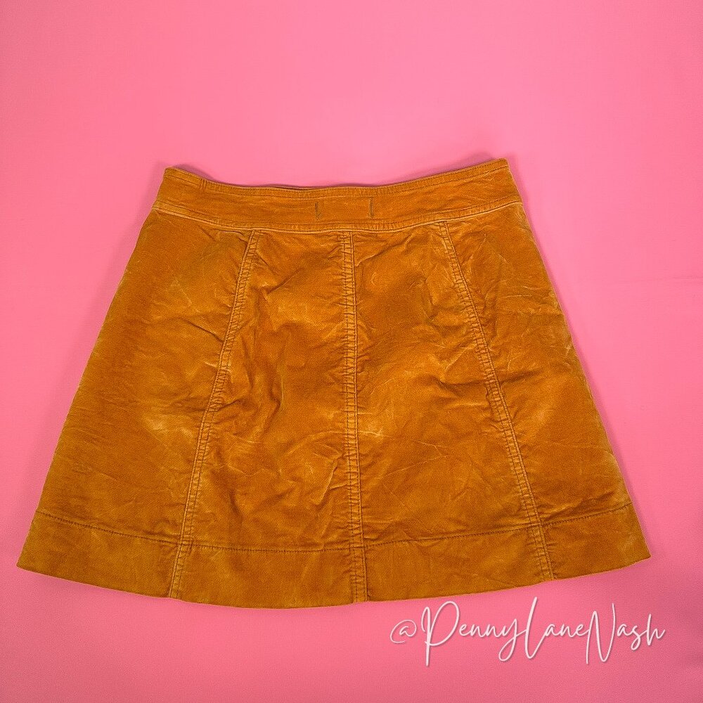 Madewell Velveteen Button Front A-Line Mini Skirt golden pecan - Picture 10 of 12